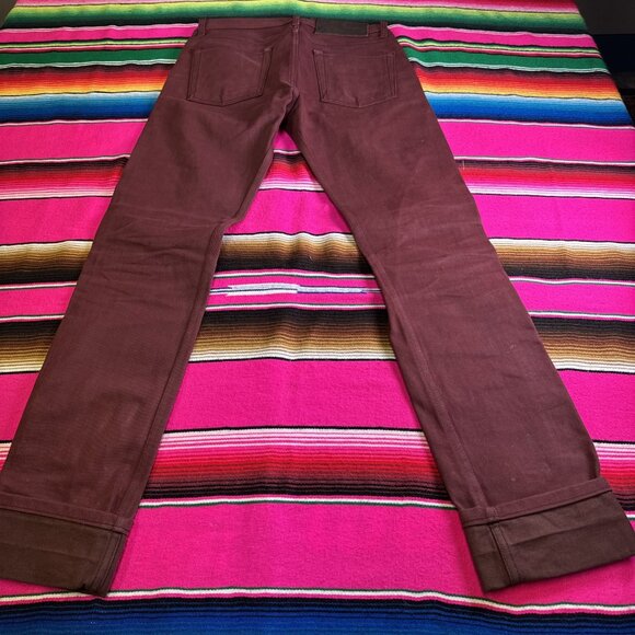 Naked & Famous Selvedge Jeans Mens 29x34 Pomegranate Denim Japanese Selvedge Red - Picture 3 of 13